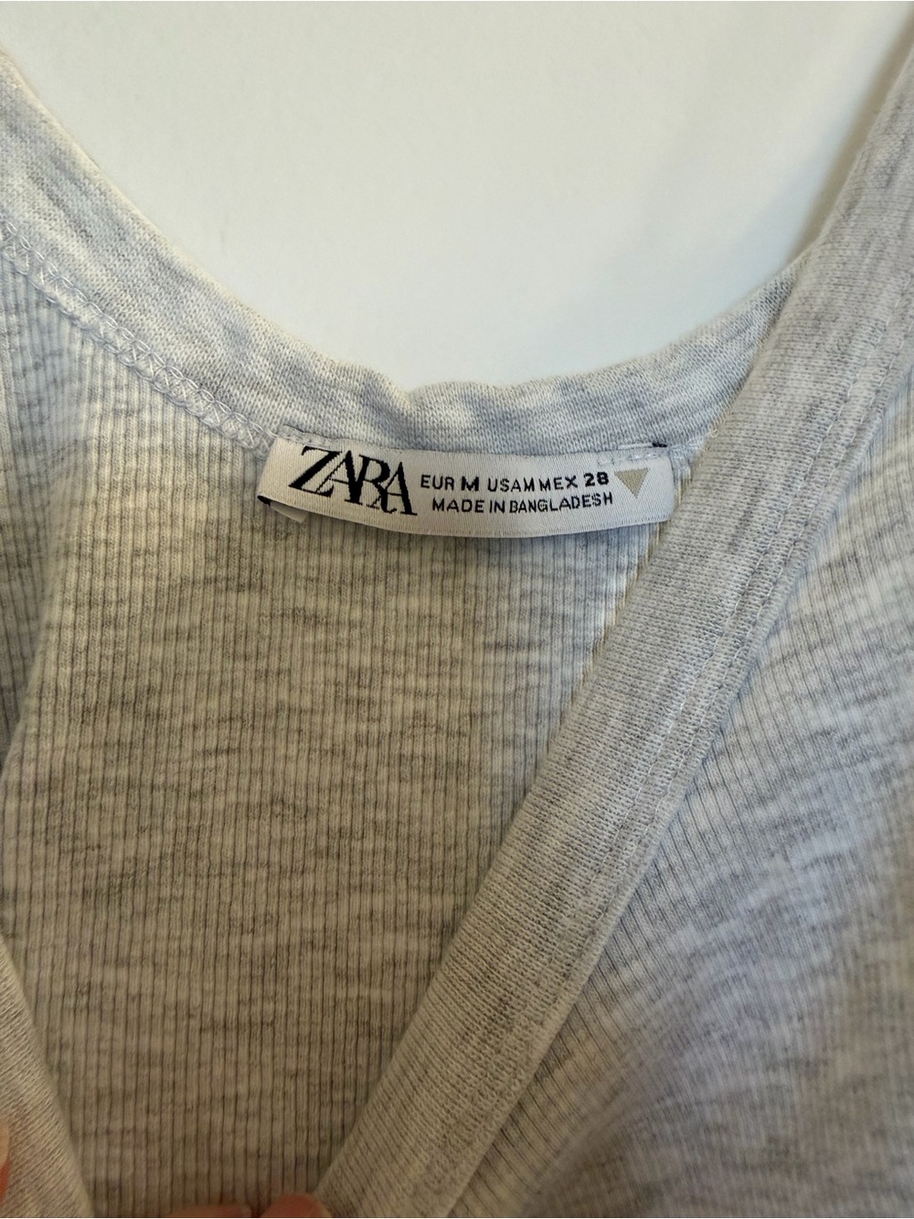 Zara Heather Gray Ribbed Scoop Tank